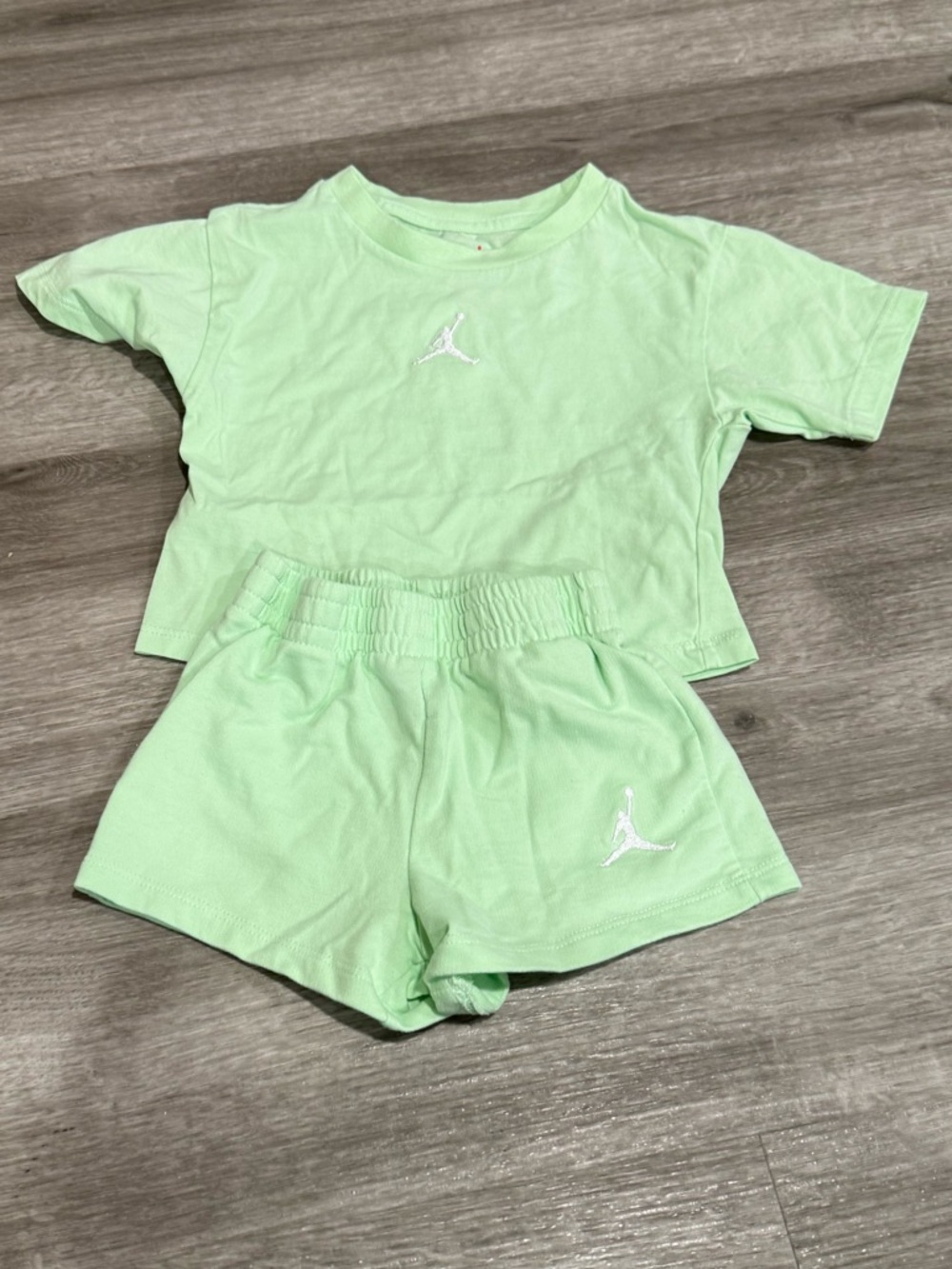 Jordan Kids Mint Green Short Set with White Jumpman